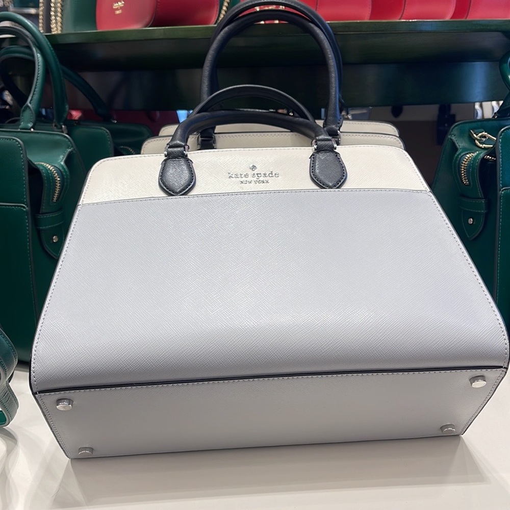 Kate Spade Madison Colorblock Saffiano Leather Medium Satchel
Platinum Grey
NWT - Picture 9 of 16